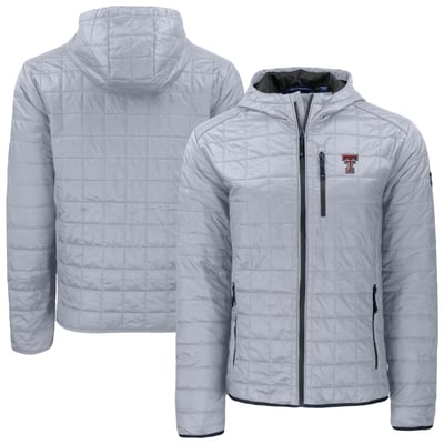  Texas Tech Red Raiders Cutter & Buck Rainier Eco PrimaLoft Hooded Full-Zip Jacket - Gray